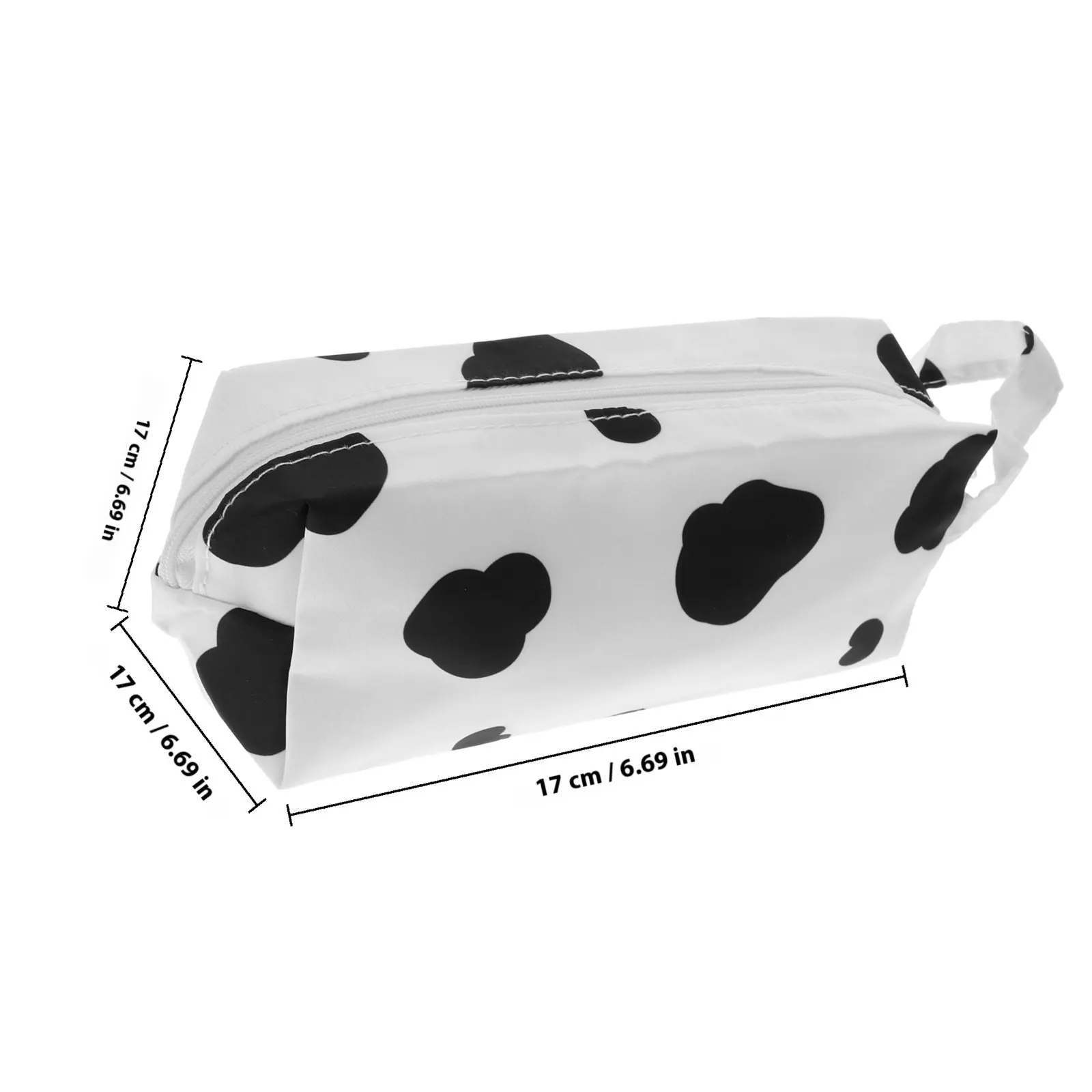 Large Capacity Cow Pencil Case Nylon Pen Bag Portable Zipper Pouch Handle Design Student Supplies Organizer Storage