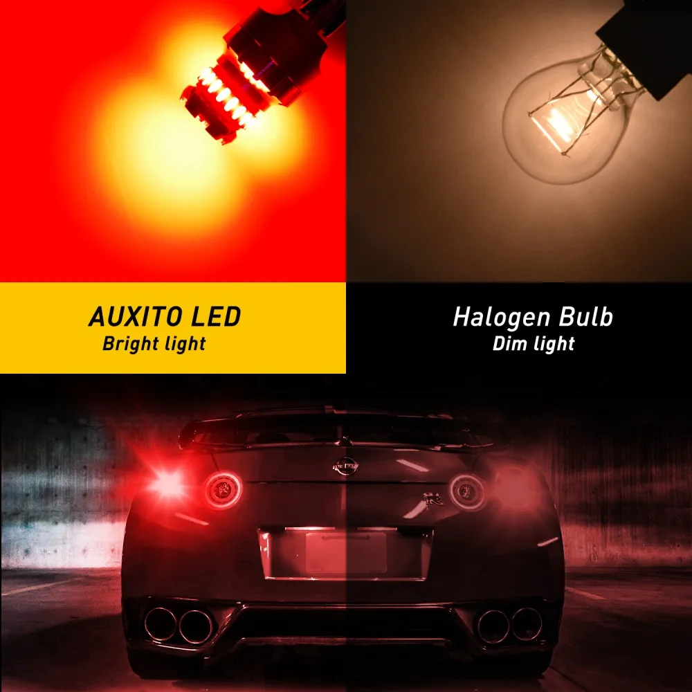 AUXITO 2Pcs T20 7443 LED Canbus W21/5W 7440 W21W LED Bulb Red 6500K White Car Reverse Daytime Running Position Parking Light DRL