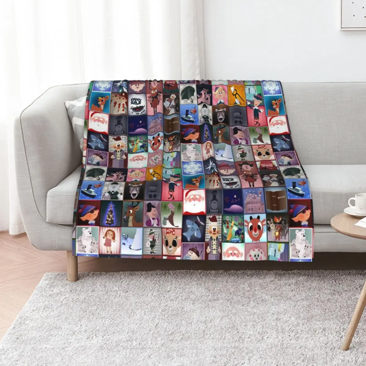 Rudolph Squares Throw Blanket Soft Beds Soft Plush Plaid decorative For Baby Blankets For Bed Moving Blankets