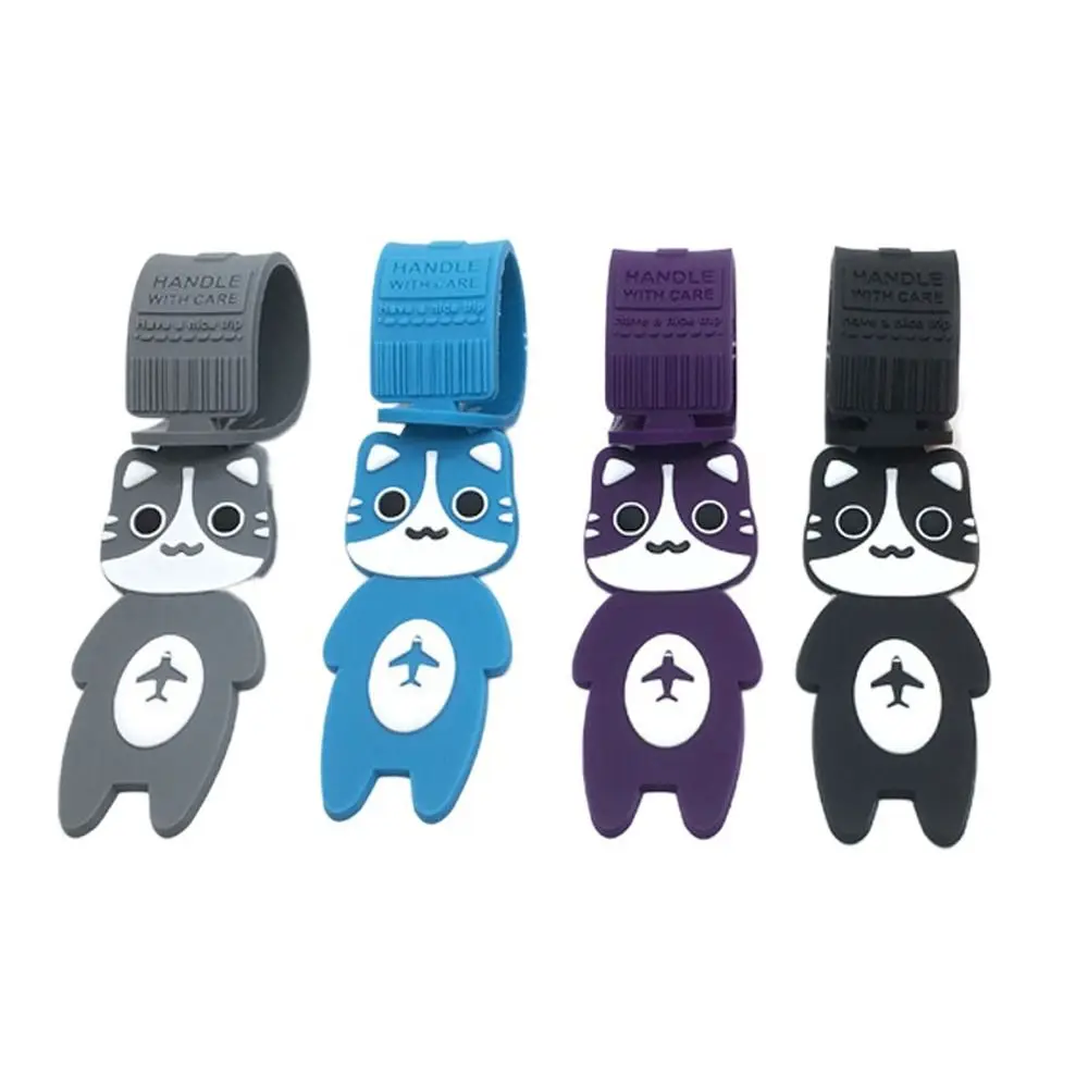 ポータブル漫画旅行荷物タグハンドバッグラベルレター搭乗券手荷物名札 PVC トラベルアクセサリー子供