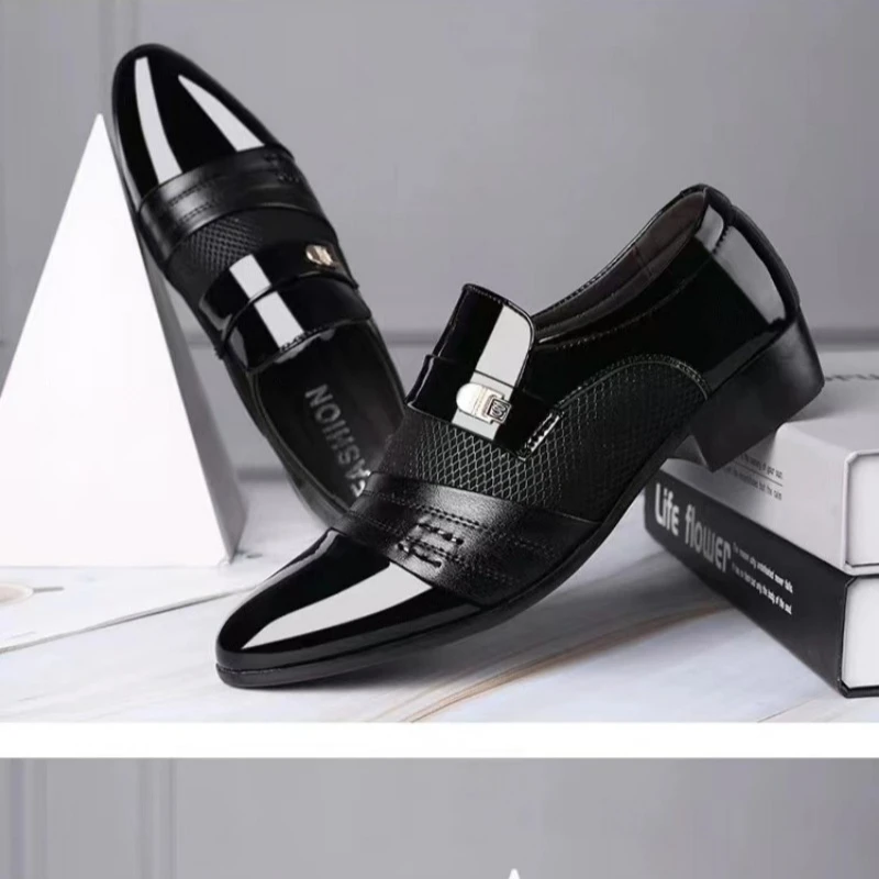 

Летняя мужская обувь с дышащей сеткой большого размера, официальная мужская кожаная обувь, черная деловая повседневная обувь в британском стиле