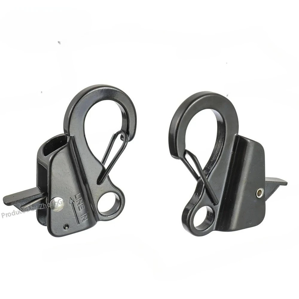 Black Stainless Steel 304 Quick Thread Rope Hook, Fender Spring Hook Adjustable Sliding Boat Anchor Hook