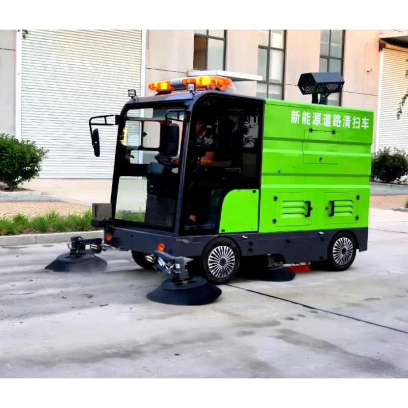 Fully Electric Ride on Sweeper Driving Type Floor Sweeping Machine Heavy Duty Dust Removal Tool for Outdoor Indoor Use