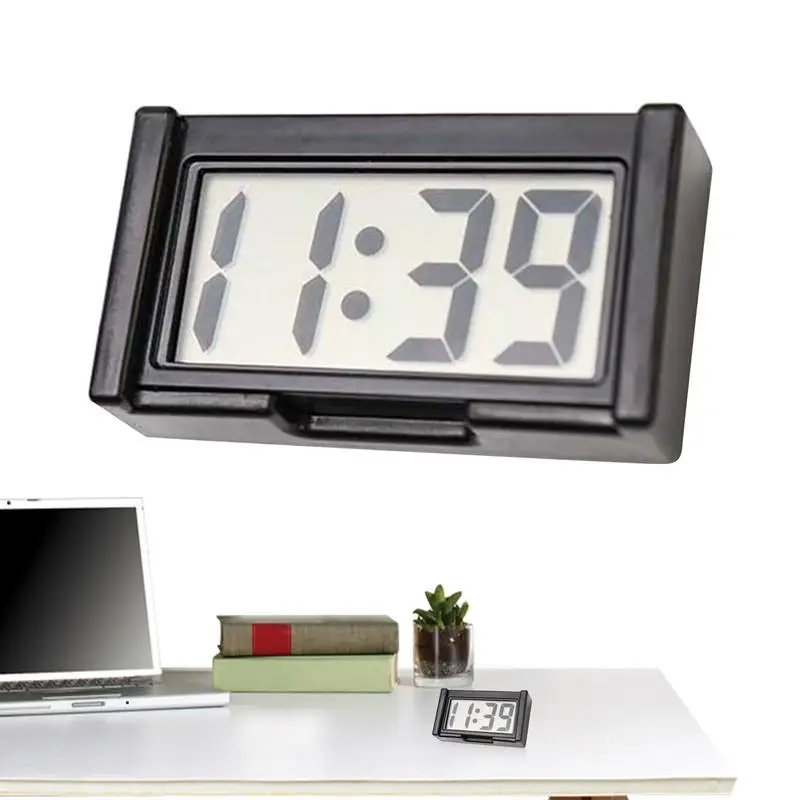 Mini Digital Clock Large Screen Car Dashboard Electronic Clock Self-adhesive  Car Clock For Truck Dashboard ﻿