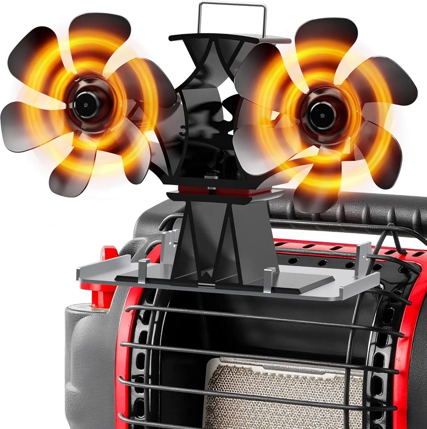 

Вентилятор для дровяной печи с тепловым приводом, двухмоторный нагревательный вентилятор с кронштейном для печи Buddy, термовентилятор для газовых и пеллетных горелок, аксессуары