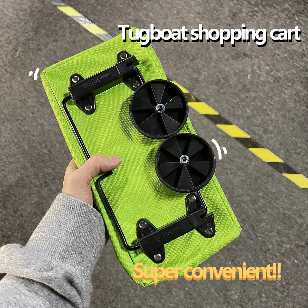 

Portable Multiple Color Foldable Shopping Bag With Wheels take Express Delivery Pick up Bag Hand Pulled Small Trailer Wheel Bag