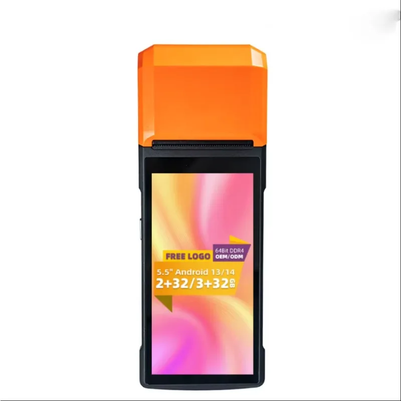 Handheld 4G NFC  Android 13/14 Mobile POS Terminal System Machine with Printer QR Code Scanner Cash Register