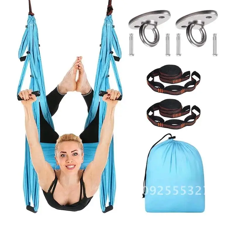 2.5*1.5m Anti-Gravity Yoga Hammock Set Flying Swing Aerial Traction Device Trapeze Outdoor Indoor Inversion Flying Sling