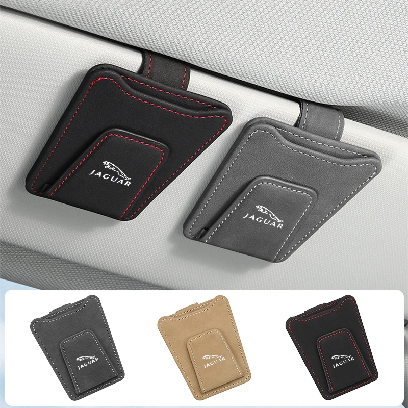 الجلد المدبوغ سيارة النظارات الداخلية كليب النظارات الشمسية صندوق تخزين ل جاكوار XF XJ XE S-نوع F-نوع X-Type F-Pace I-Pace E-Pace XFR XKR