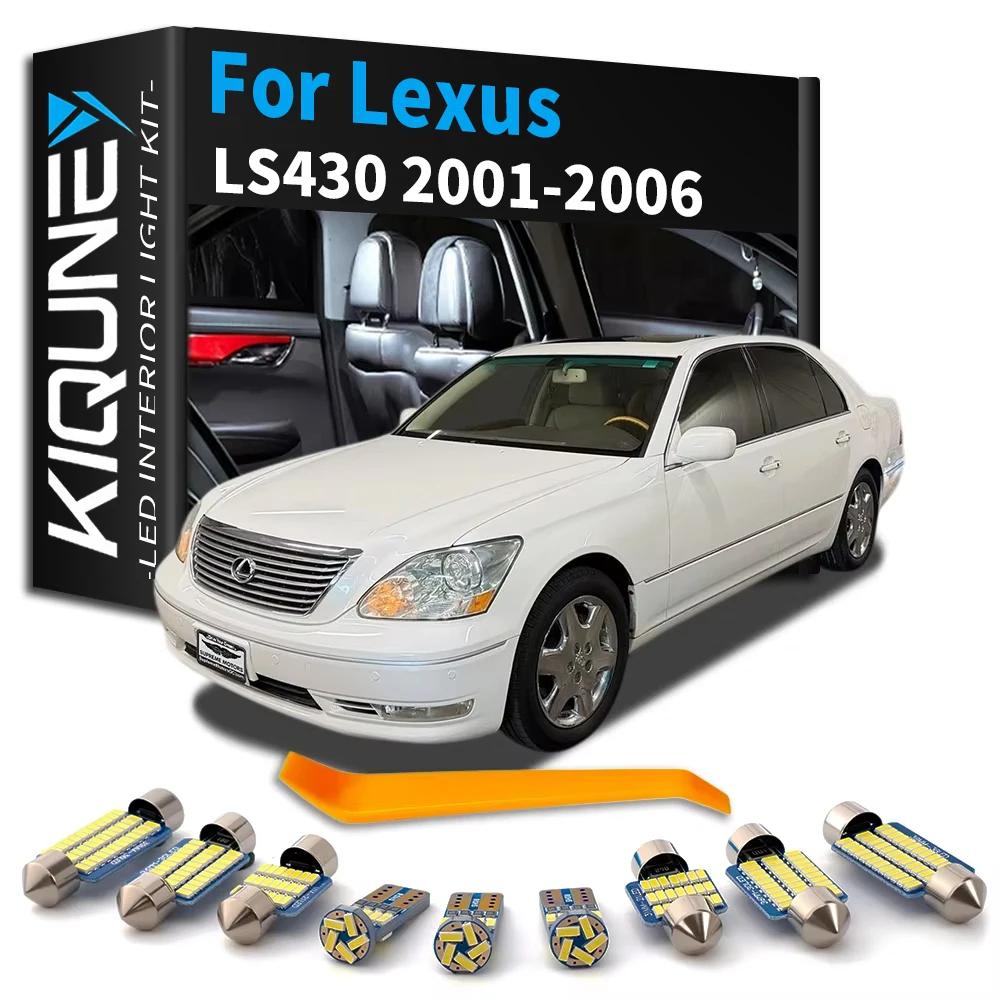 15Pcs KIQUNE No Error LED Interior Light Kit Map Dome Lamp Kit Canbus Accessories For Lexus LS430 2001 2002 2003 2004 2005 2006