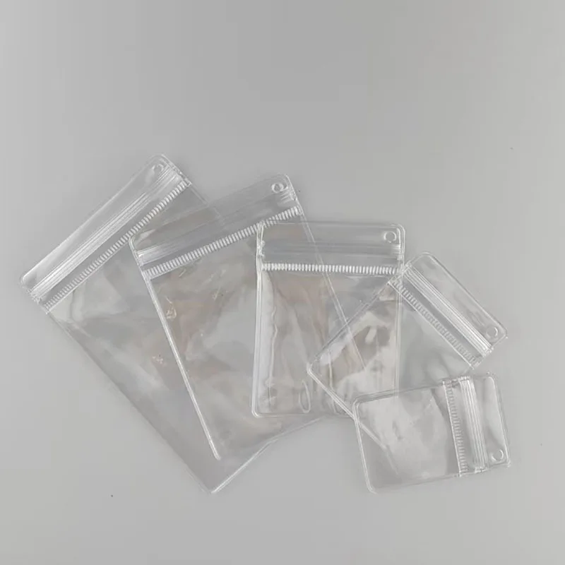 Hanging Sided Hole Bag PVC Transparent Jewelry Bag Squeeze Document Photo Storage Bag Fashion Accessory Organizer