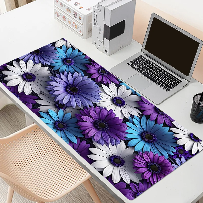 

Large purple Daisy flower rubber mouse pad non-slip game table mat Office home computer keyboard pad gaming accessories gift