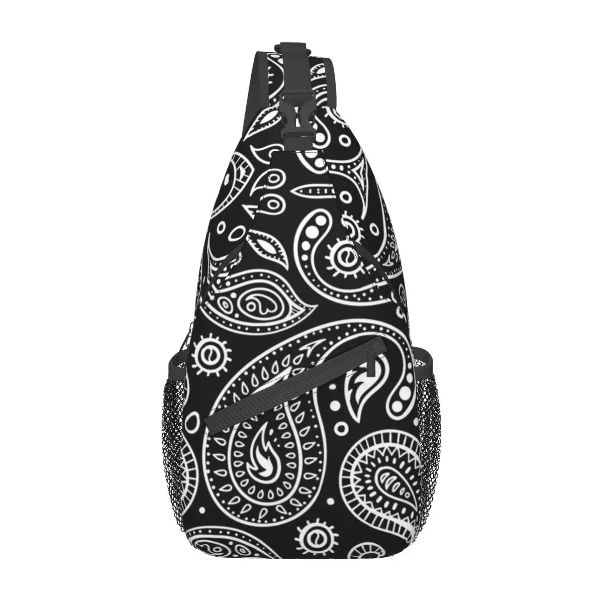 Bandana Paisley Patroon Crossbody Sling Bag Gedrukt Borst Tas Schouder Rugzak Dagrugzak Voor Wandelen Reizen Fietsen Satchel