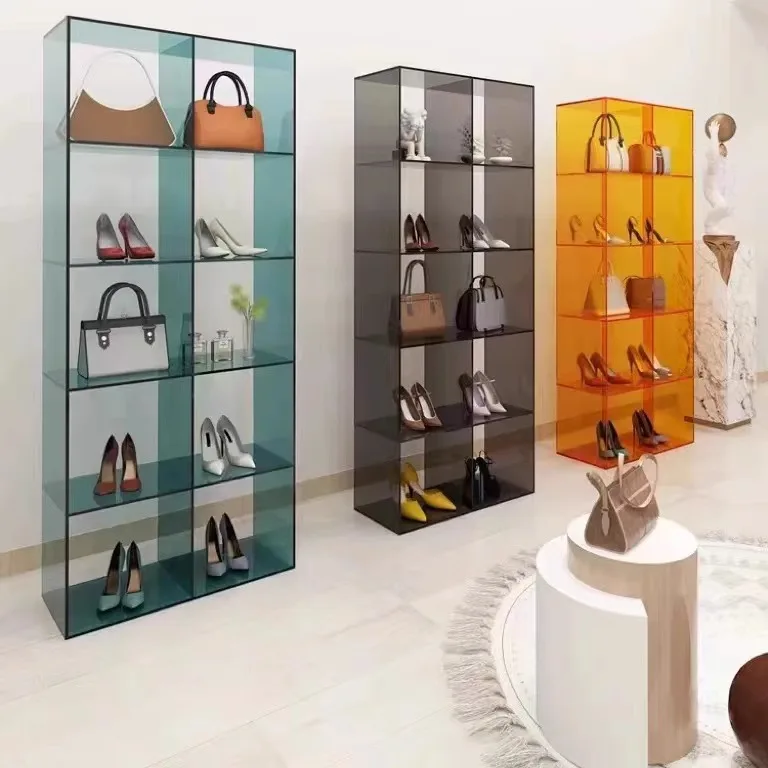 

Simple Modern For Plexiglass Display Case Color Acrylic Shoe Rack And Hand Shoe Bag Display Stand For Clothing Shoes Bags Stores