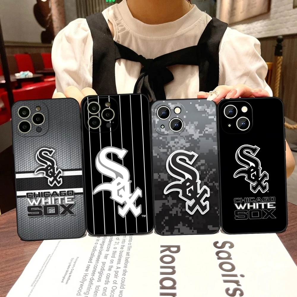 Funda para Teléfono C-Chicago Baseball White Sox para iPhone 17 Air 15 Pro Max 14 Pro 16 Plus 12 13 11 Xr X Xs 8 7 Plus