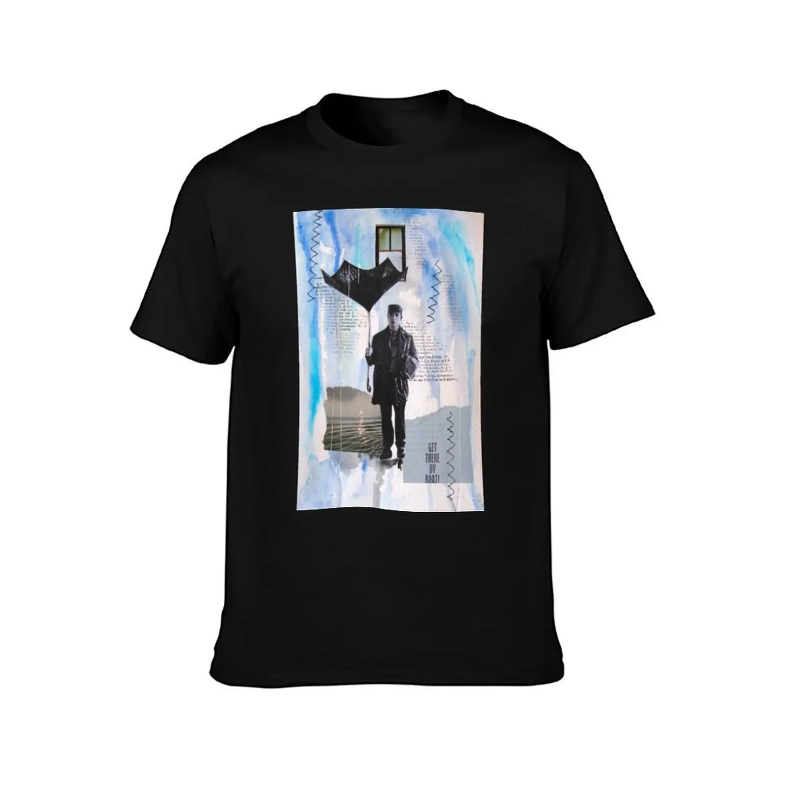 Steamboat Bill Collage Buster Keaton T-Shirt Summer Casual Cotton Tee Oversized Streetwear Tops Vintage Graphic Print