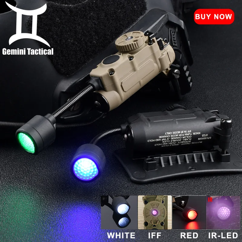 

Tactical Sidewinder Head Lamp Helmet Strobe Light Red Green Blue White IR Light LED Strobe IFF Outdoor Hunting Auxiliary Lightin