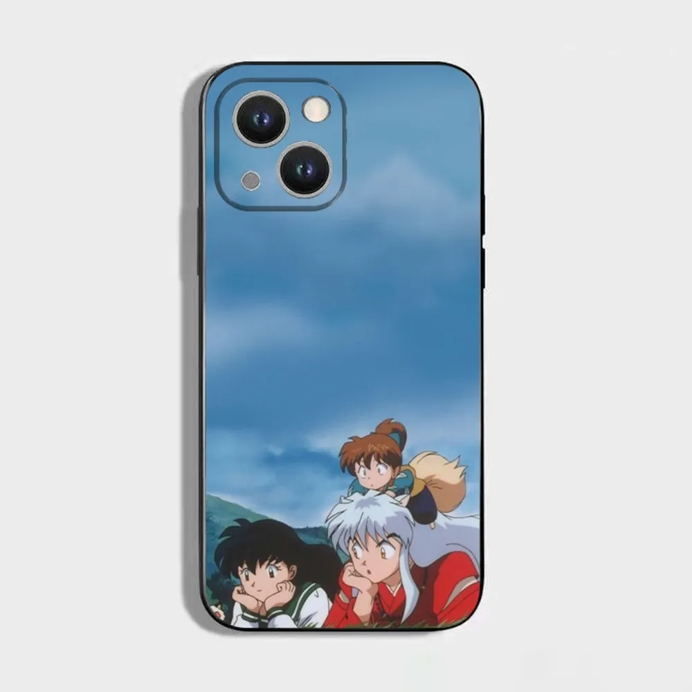 Etui na telefon Anime I-Inuyasha do iPhone 16 15 Plus 14 13 Pro Max 12 Mini 11 X XS XR 7 8 8Plus Black Soft Phone Coque