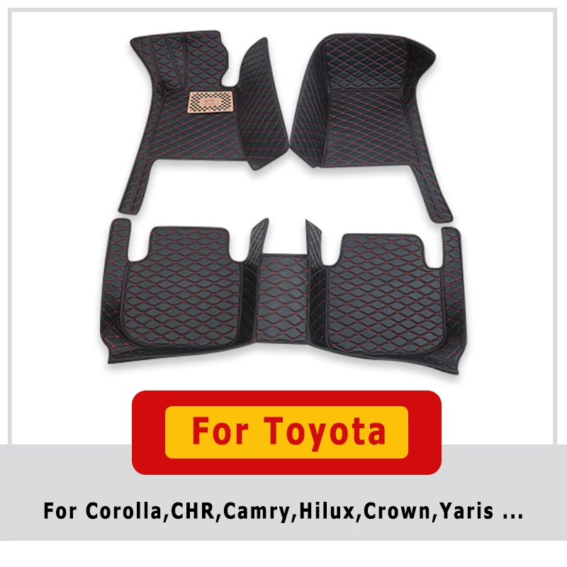 Car Floor Mats For Toyota CHR Corolla Yaris Vios Camry Rav4 2022 2021 2020 2019 2018 - 2006 Auto Parts Interior Accessories Foot