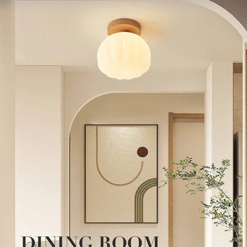 Petit plafonnier LED au design de Aliments de couleur crème, moderne et minimaliste, pour le couloir, l'entrée, le balcon, la salle à manger et l'armoire