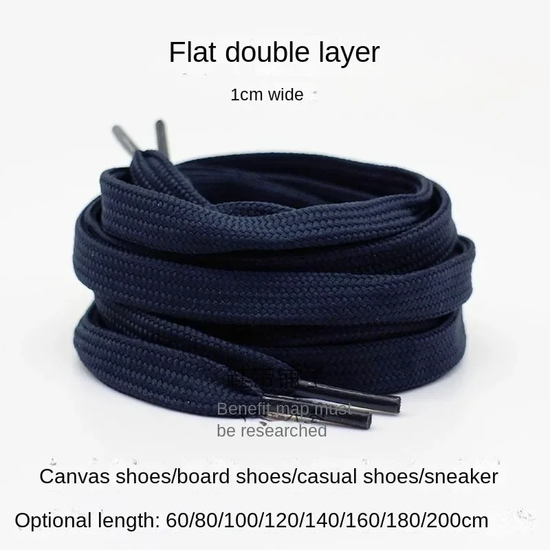 Navy Blue Dark Blue Shoelaces Flat Semicircle Men's and Women's Travel Casual SneakerAJ1Canvas Shoes High-Low Top