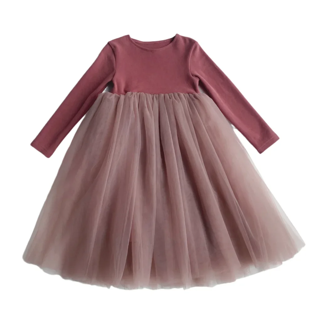 Robe de princesse en maille à manches longues pour bébé fille, vêtements éducatifs pour enfants, robes d'anniversaire élégantes pour enfants, printemps, automne, nouveau, 2024