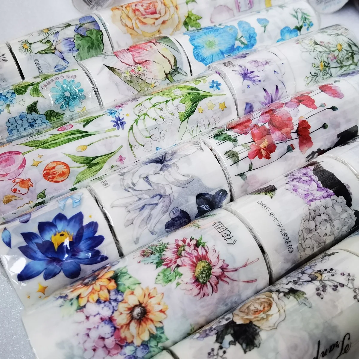 26 Types Washi PET Tape Flowers OKMT Scenery Rose Planner Japanese Decor Adhesive DIY Masking Paper Stickers Diary Scrapbooking