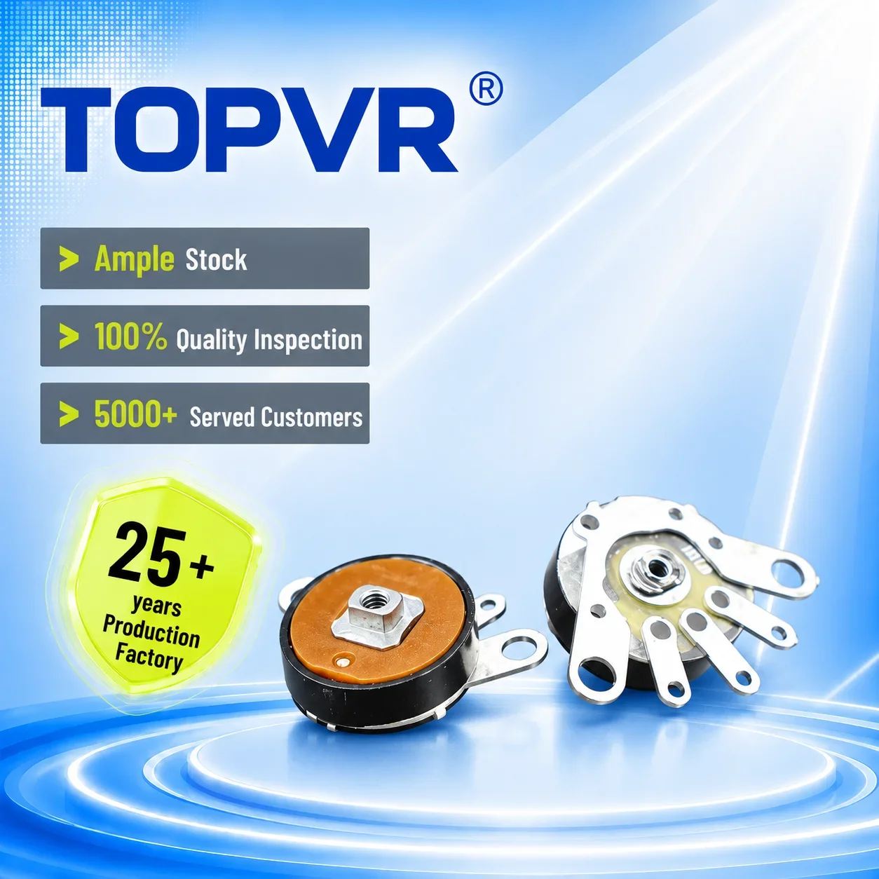 TOPVR RV12 Rotary Potentiometer 12mm Flat/Bent Pin Volume Control for Small Appliance, Radio Toy Dimming & Speed Control