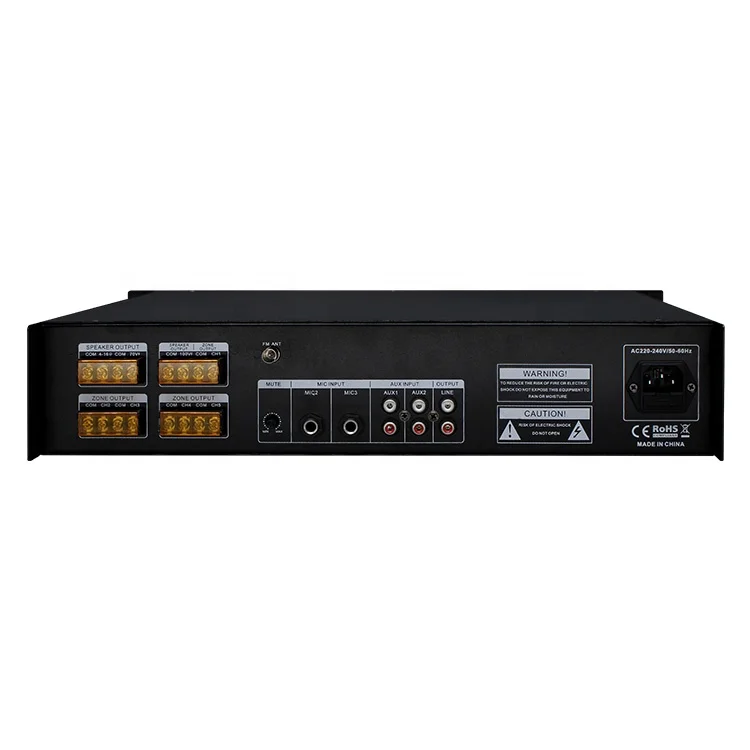2025Professional 360W Audio Power Amplifier 5 Zone 2 Mic PA System New Condition BT Mixer for Public Address and Announcements