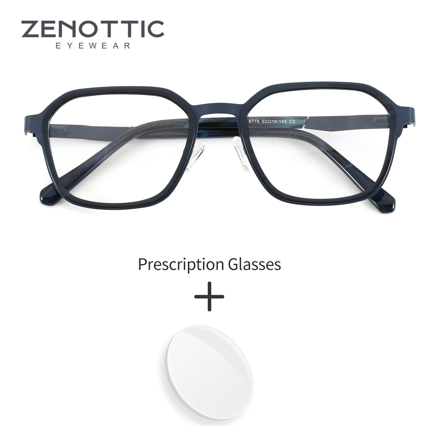ZENOTTIC Polygon Prescription Glasses Women Men Handmade Acetate Customised Photochromic Anti Blue Light Myopia Eyeglasses