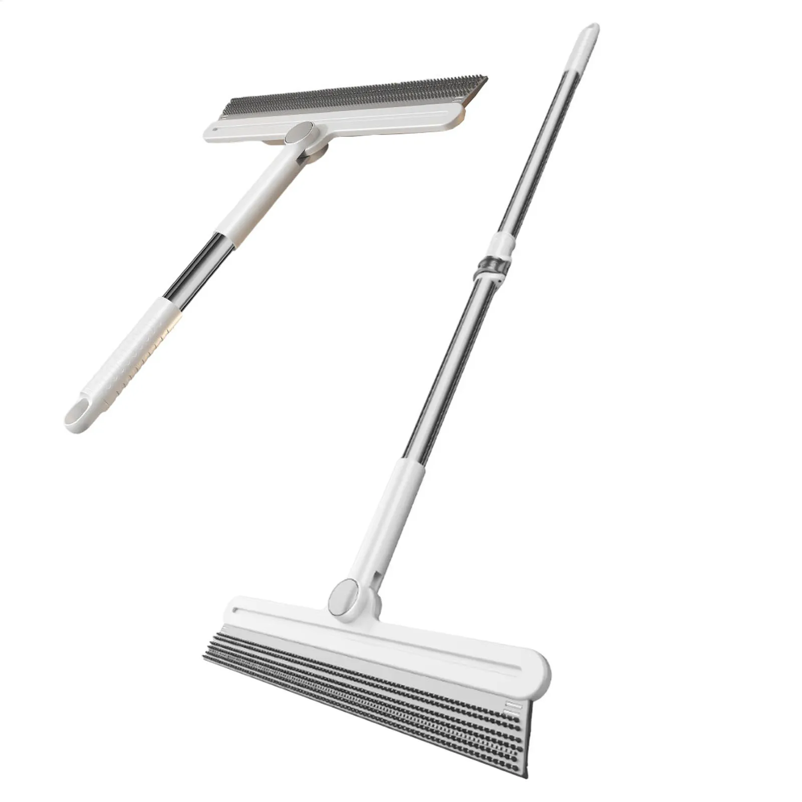 Long Handle Pet Hair Remover Brush Double-Sided Reusable Squeegee Broom for Sofa Carpet Bed Car Seats Dog Cat Fur Cleaning Tools