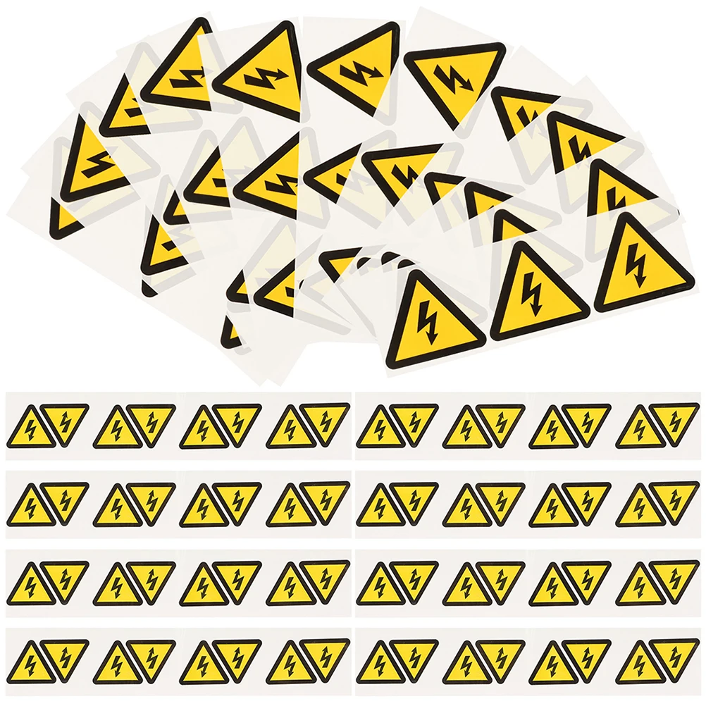

24pcs Yellow Triangle Warning Stickers Safety Voltage Signs Labels Electric Fence High Voltage Signs Caution Stickers Traffic
