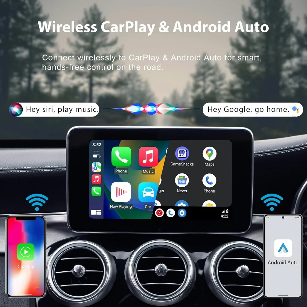 Streamers for Netflix, YouTube, Hulu, Disney+, Android Auto, LED, Dual WiFi Bluetooth, 3-in-1 Easy Setup - view 3
