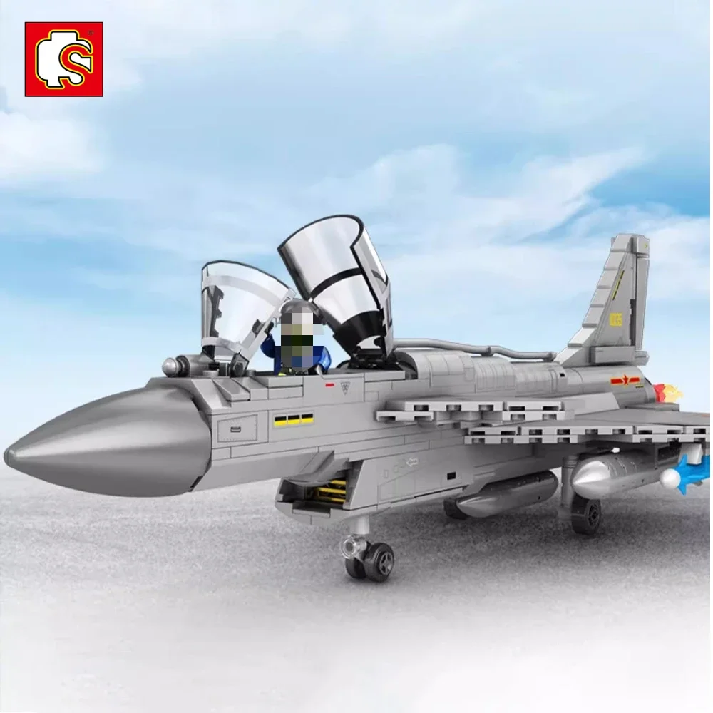 

Sembo Block Genuine License J-10b Fighter Jet Military Aviation Series Cultural Creative Put Together Collectible Blocks Gift