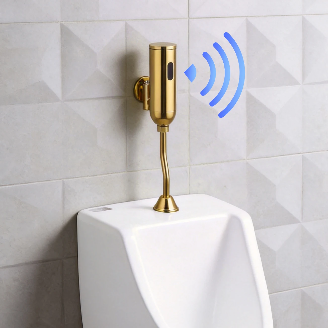 YANKSMART Urinal Bathroom Toilet Automatic Flush Valve Sensor Urinals Wall Mounted Faucet Touch Tap DC & AC Bath Accessory