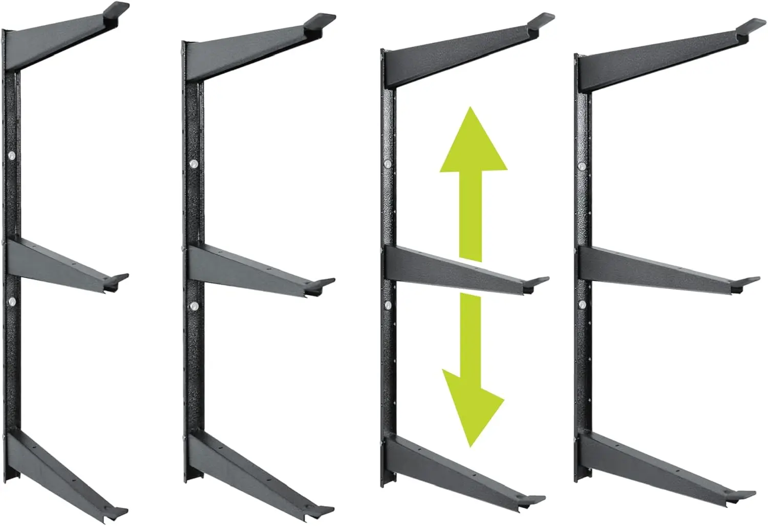

Heavy Duty Wood And Lumber Storage Ra (2-Pack), Holds Up To 960 Lbs - Easy To Install Mounted Ra - Steel Construction Storage