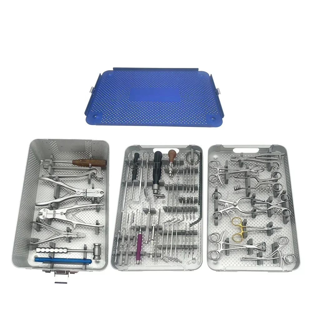 Veterinary Orthopedic Instrument Locking Plate, K Wire, Forceps, Retractor And Drill Bits basic instrument set