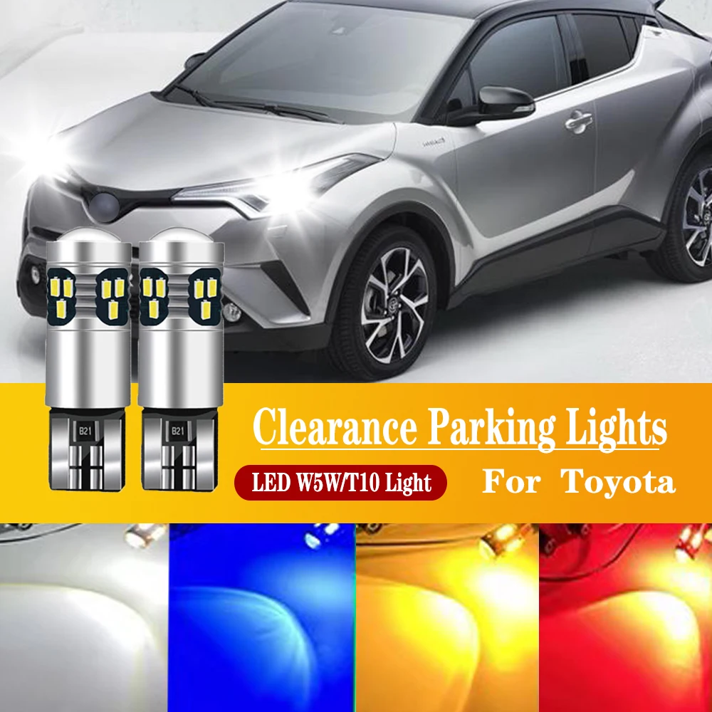 

2PCS LED Parking Light T10 W5W Clearance Lamp For Toyota CHR Accessories 2016 2017 2018 2019