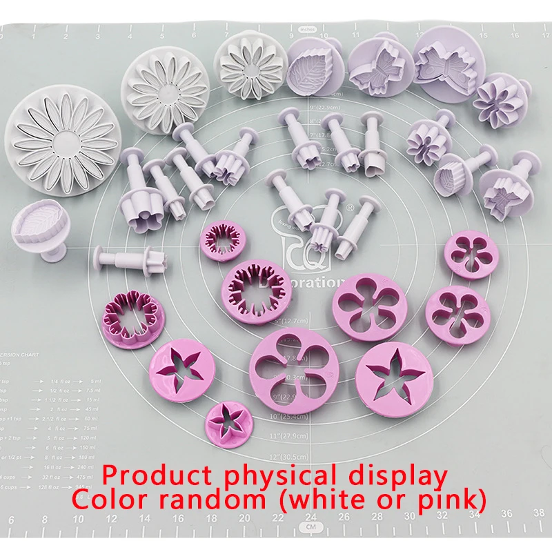 33pcs Plunger Fondant Cutter Cake Tools Cookie Mold Biscuit Mould DIY Craft 3D Bakeware Sets Baking Mold Pastry Decorating Tools