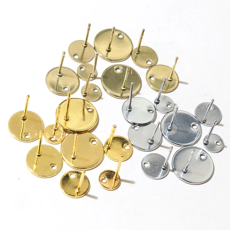 20pcs 6-12mm Stainless Steel Earring Studs Pins Craft Findings for Stud Earrings DIY Jewelry Making Accessories Findings image 4