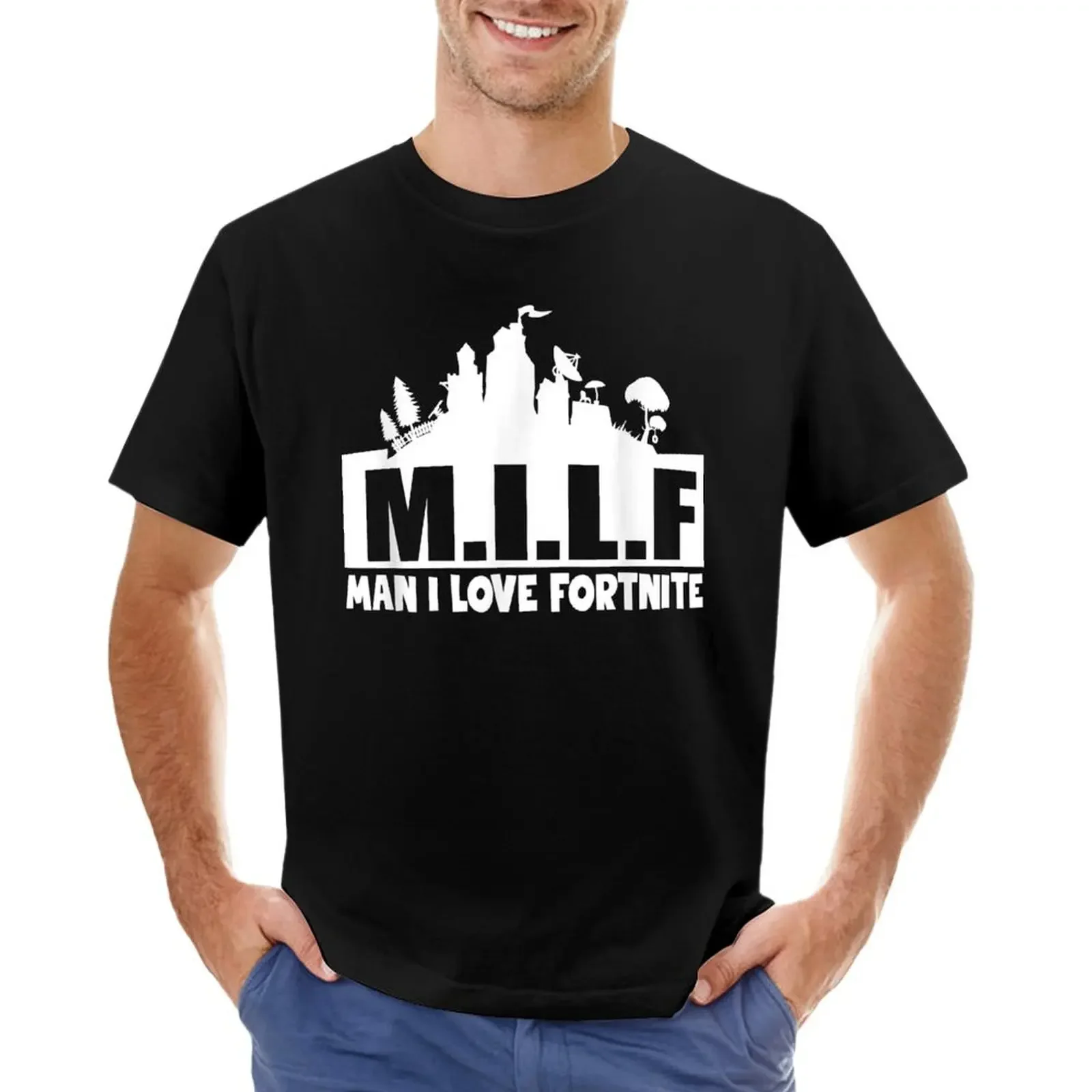 

M.I.L.F Man I Love F.o.r.t.n.i.t.e Game Funny Sarcasm T-shirt blacks graphics customs mens champion t shirts