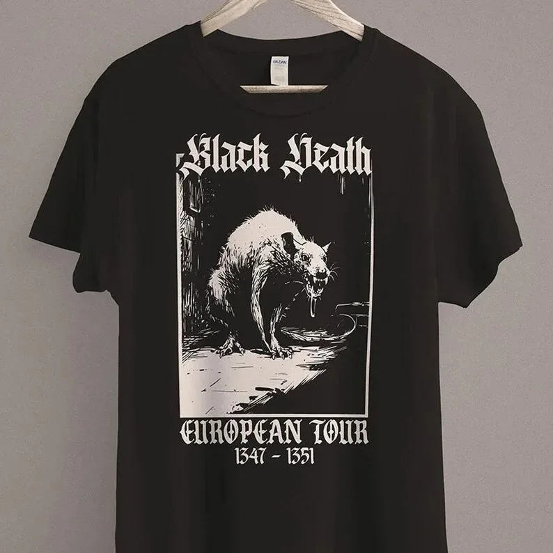 T-shirt mort noir chemise Rat médiéval gothique Grunge vêtements horreur Goth histoire esthétique Dark Academia homme et femme haut T-shirt
