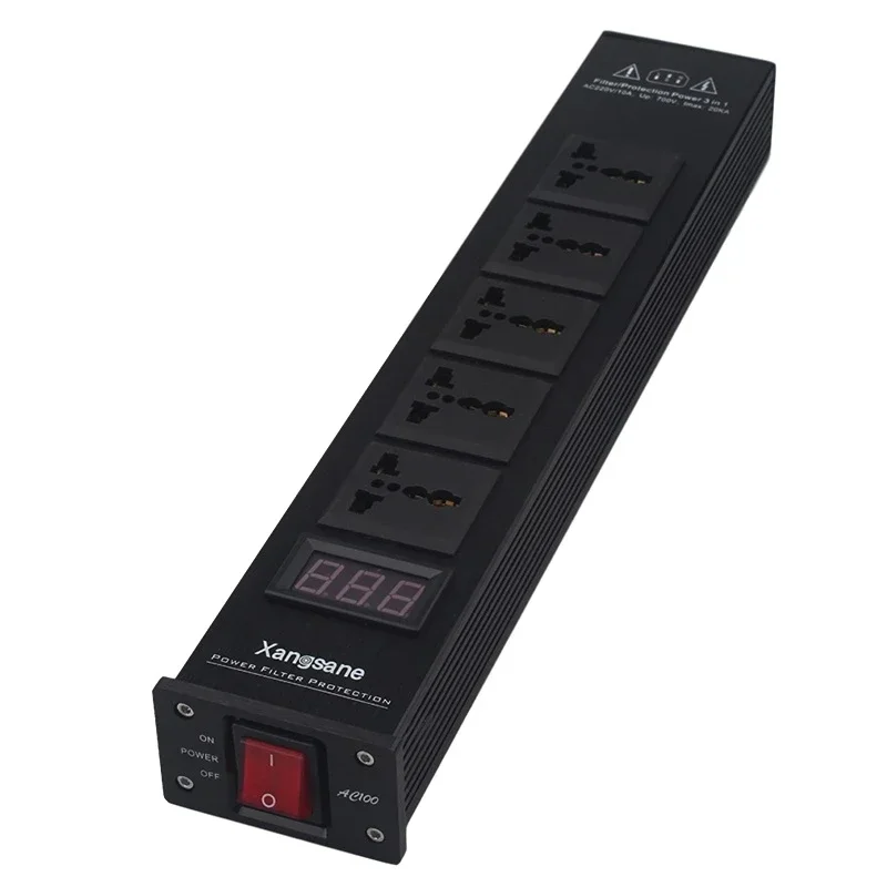 Hifi-Audio-Adapter aus Aluminium legierung Leistungs filter Überlast schutz 5-Loch-Verstärker Universal-Steckdose