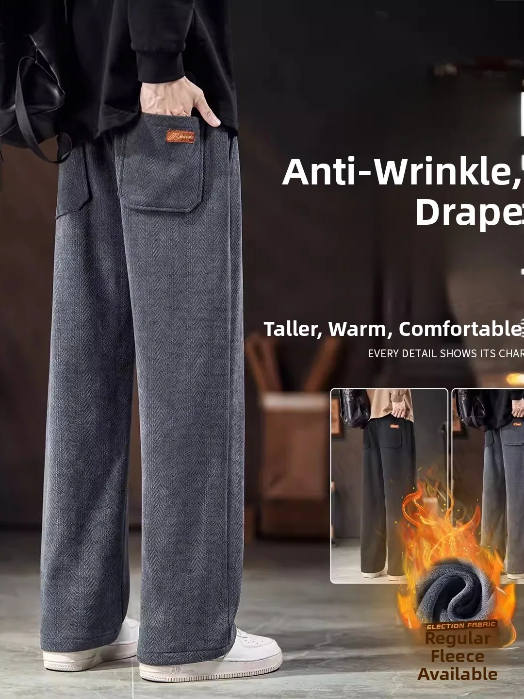 

Мужские вельветовые повседневные брюки Kazuki Kuraii, свободные, прямого кроя, осенне-зимние, на флисовой подкладке, спортивные штаны, повседневные брюки