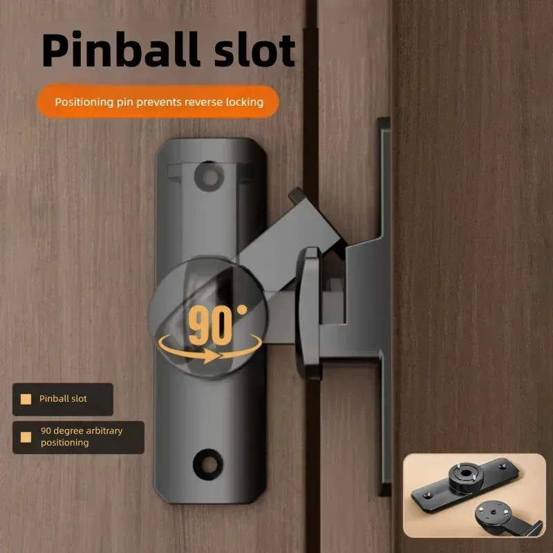 

Surface-Mounted No-Drill Bolt Latch Sliding Door Lock Catch Anti-Theft Bathroom & Hotel Fastener
