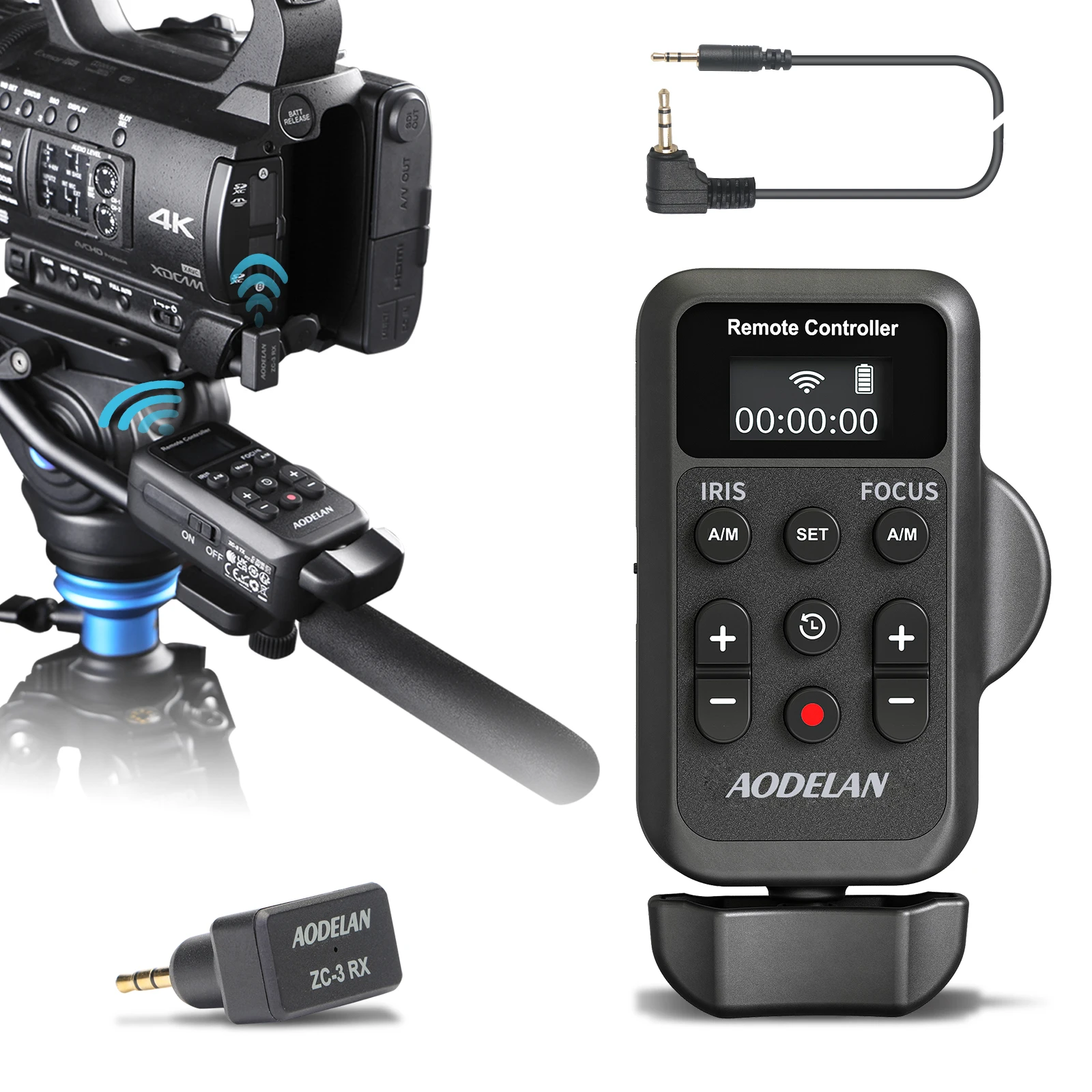 

Wireless Camcorder LANC 2.5mm Remote Control for Sony Canon Video Zoom, Focus, IRIS, Recording Camera Wireless Remote Controller