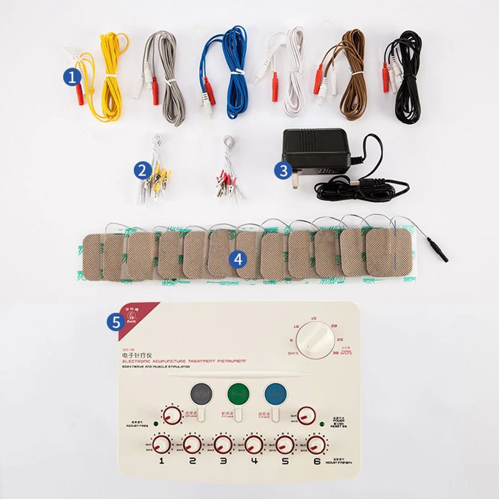 

6 Output TENS EMS Electroacupuncture Needle Body Massage Instrument Low-Frequency Muscle Stimulation Relaxation Massager Therapy