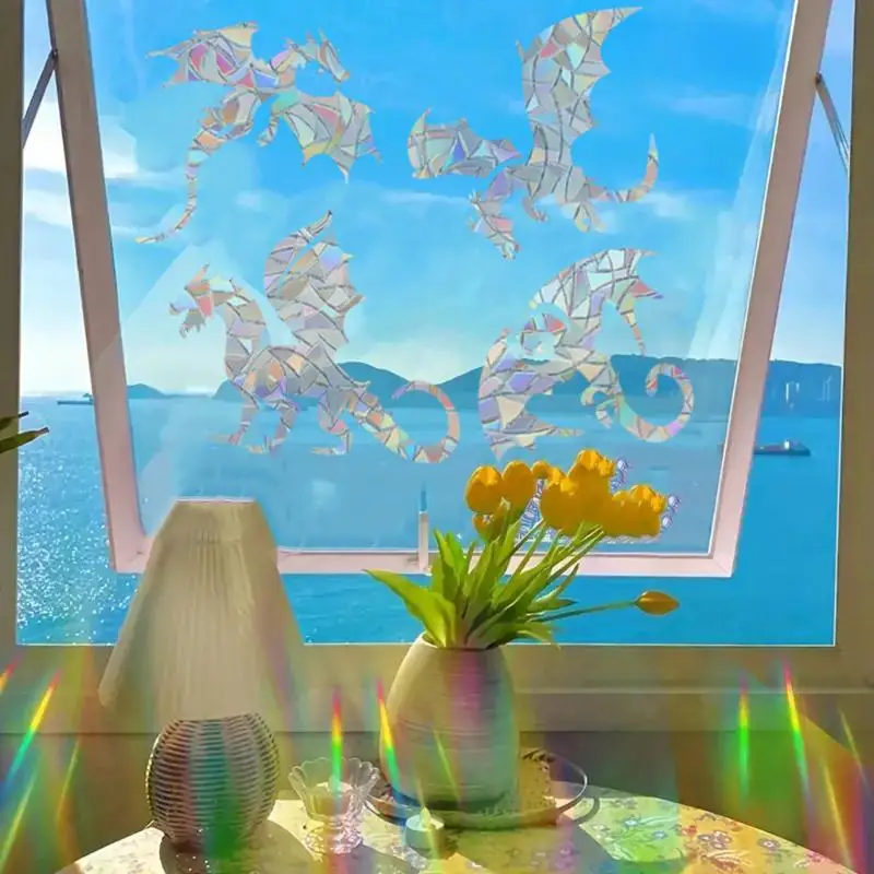 1PC Dragonfly Sun Catcher Electrostatic Window Sticker Reusable And Washable PVC Living Room And Bathroom Glass Sticker