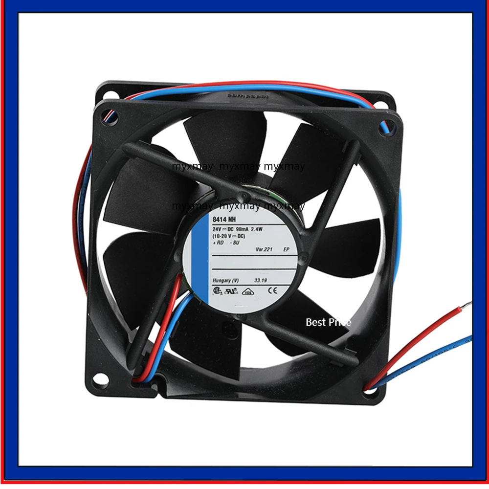 

Cooling Fan 8414NH DC 24V 98mA 2.4W 8025 80X80X25mm 2-wire