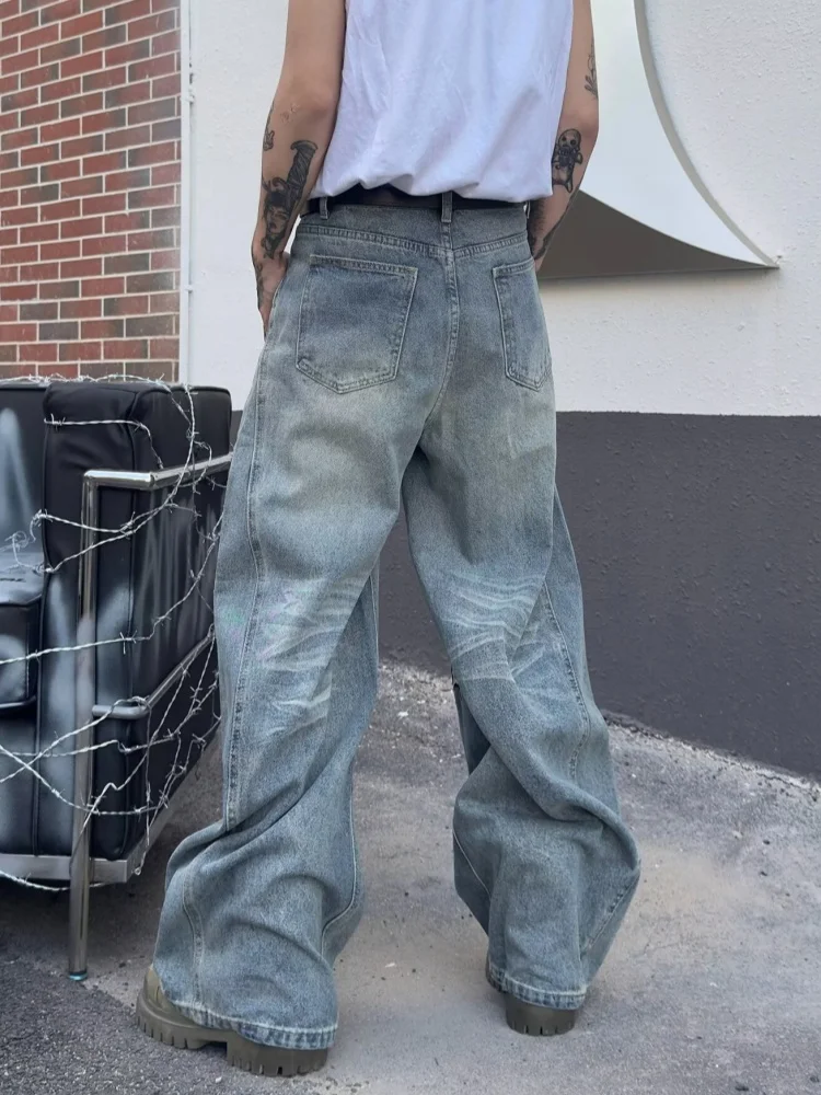 2026 Cyber Y2K Streetwear Graffiti Printed Baggy Jeans Pants For Men Clothing Straight Vintage Denim Trousers Pantalon Hombre